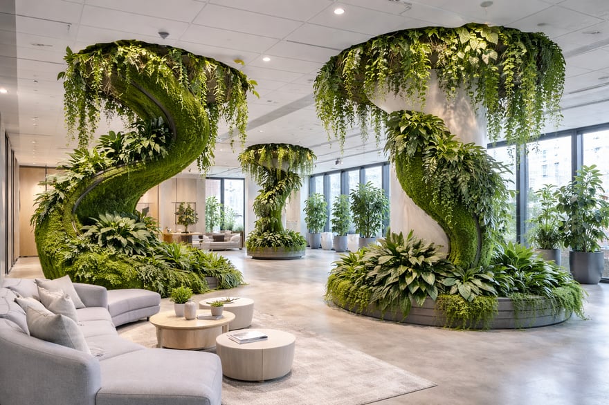 Custom beautiful plant installations