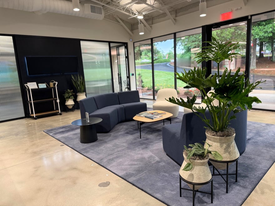 Waiting room with plants